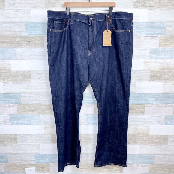 Lucky Brand 181 Relaxed Straight Jeans Dark Wash Mid Rise Stretch Mens 48x32